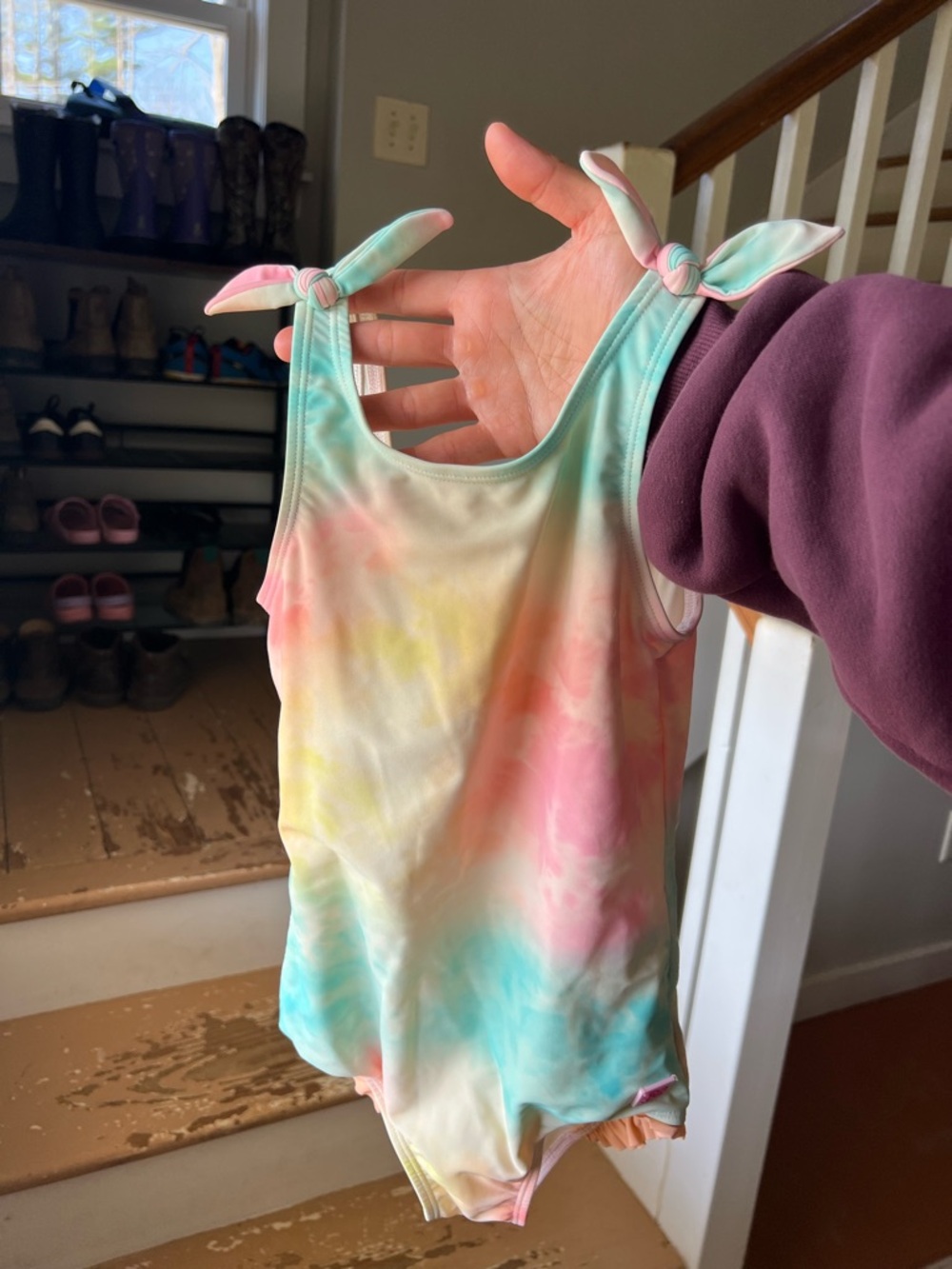 Rufflebutts Rainbow Tie Dye one piece